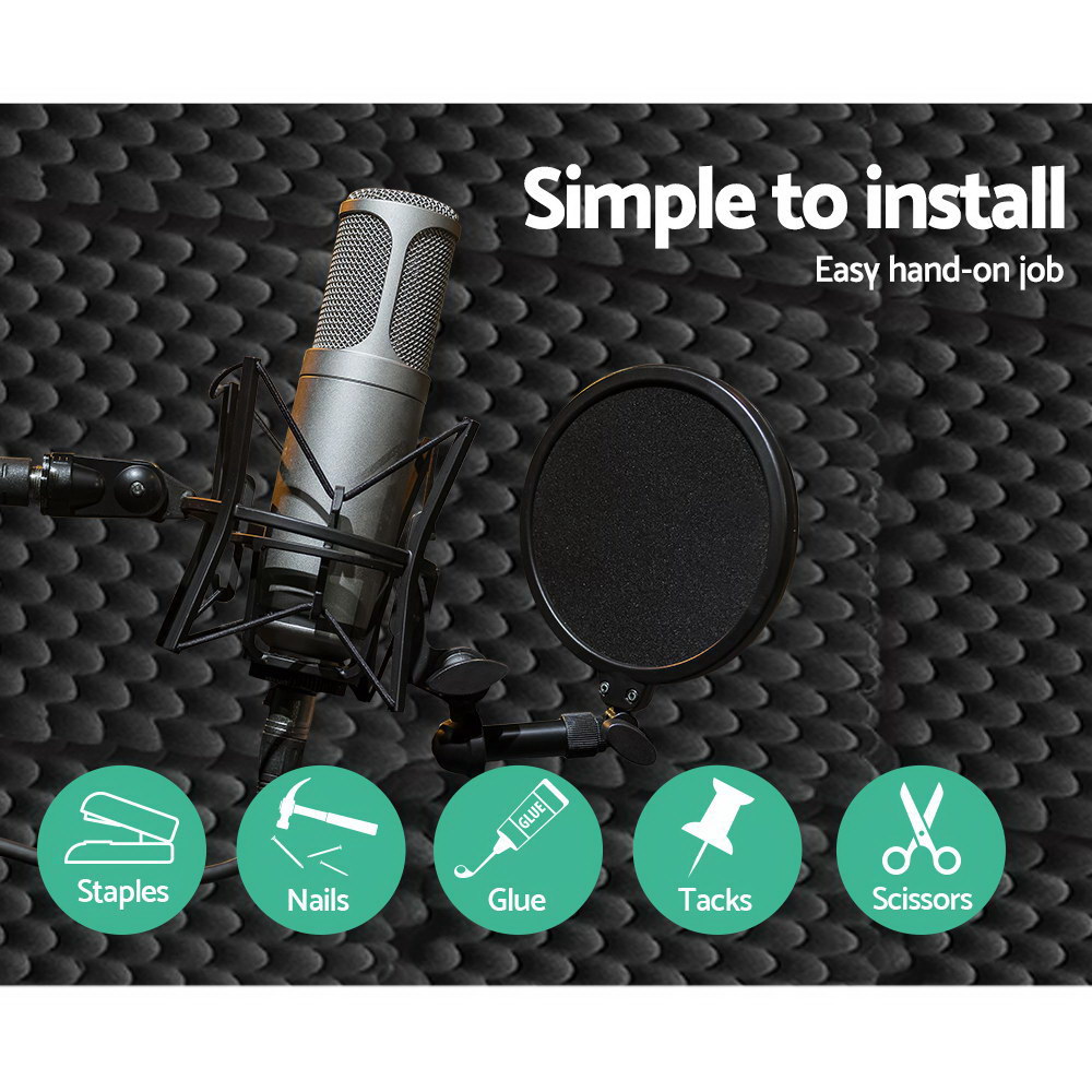 Alpha Acoustic Foam 20pcs 50x50x5cm Sound Absorption Proofing Panels Eggshell — image 6