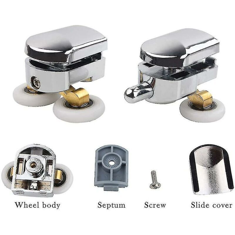 4 Pack Shower Door Rollers Upper and Lower Replacement Wheels for Sliding Shower, 23mm — image 4