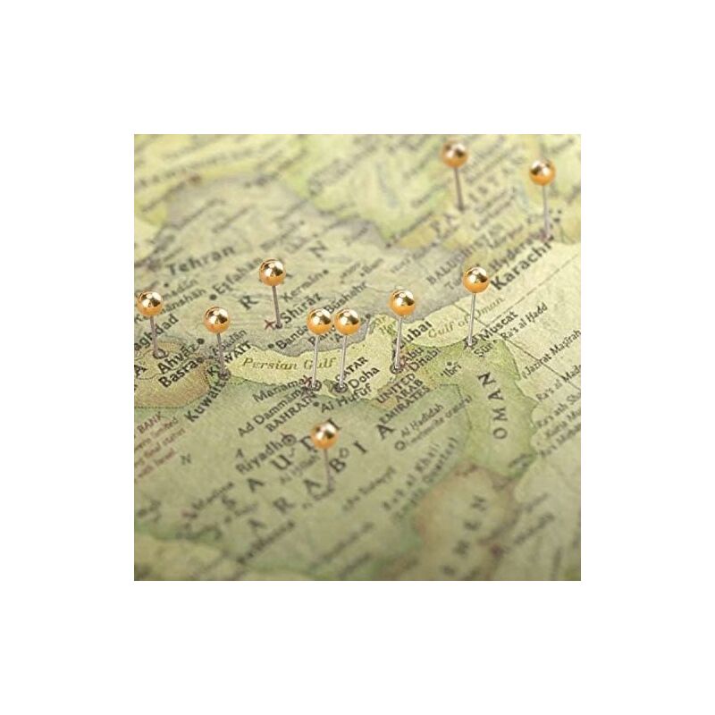 1000 Pieces Push Pins Map Thumbtacks Push Pins For Cork Board, Fabric Marking, 1/8 Inch ROund Metal Head — image 3