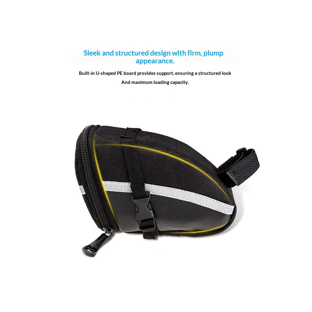 Bike Saddle Seat Bag – 1.2L Bicycle Saddle Bag Keep Bike Accessories – Bike Under Seat Pack for Essentials – Quick Release Bike Pouch – Reflective Stripes for — image 2