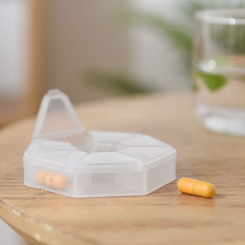7-Sided Portable Pill Box Medicine Planner Small case (Seven Day Weekly Travel Container) Vitamin Holder Boxes Organizer 2pcs โ image 4