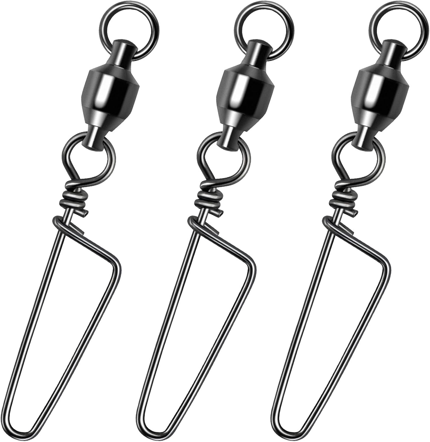 Fishing Snap Swivels, High Strength Ball Bearing Swivel with Stainless Steel Coastlock 26-503LB, Black Nickel Coating Corrosion Resistance Freshwater Saltwater