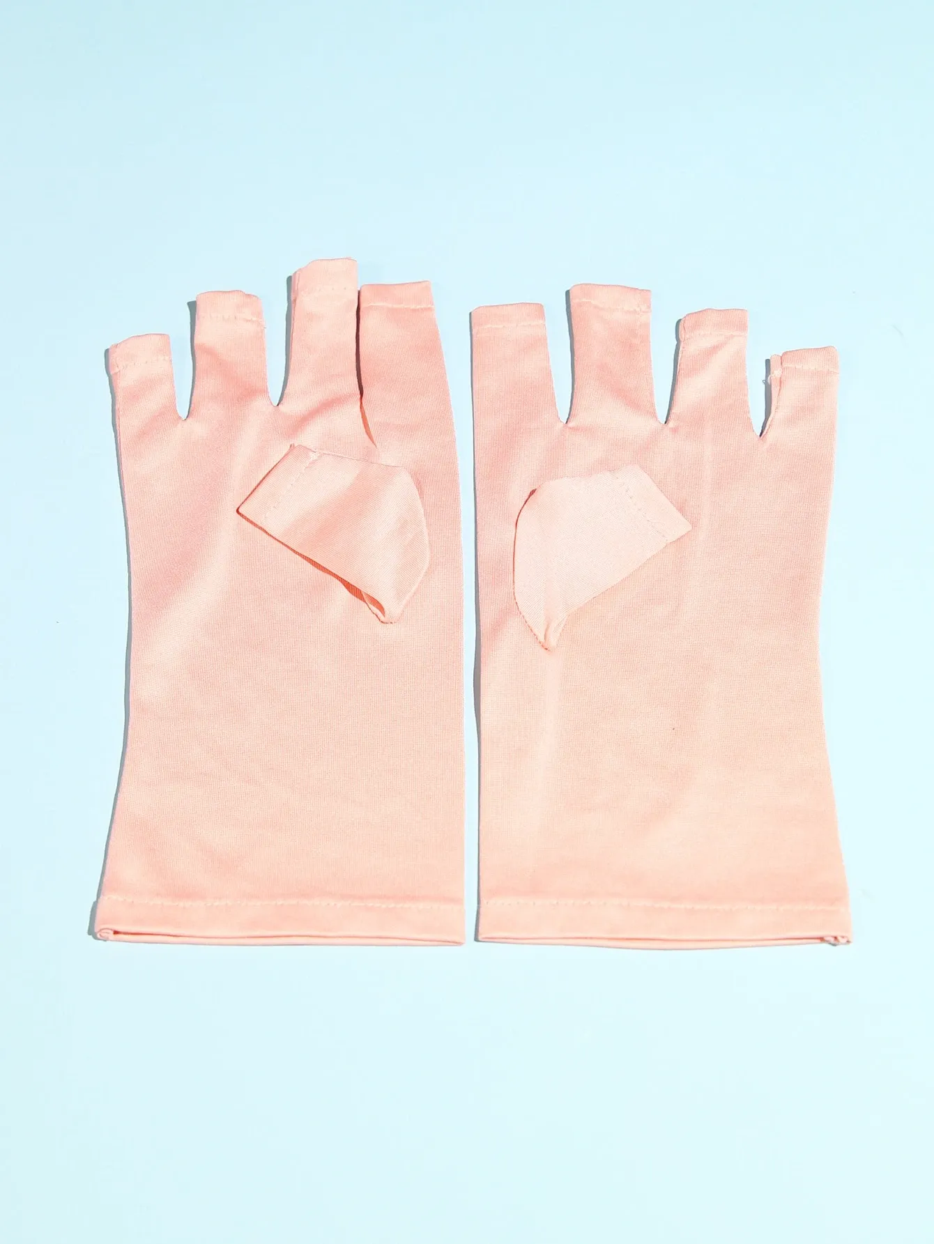1pair Nail Art Gloves UV Protection For Gel Curing Lamp Manicure Tools Nail Supplies For Press On Nails Art Kit Pink โ image 2