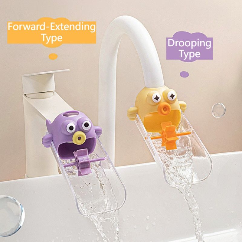 Cartoon Faucet Extender for Kids with Anti-Splash Water Guide—Purple — image 2