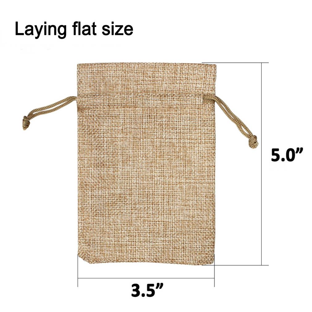 Lot of 24 3.5x5 Inch Burlap Gift Bags with Drawstring Linen Jewelry Pouches Burlap Sacks for Wedding Favors Party Gifts โ image 5