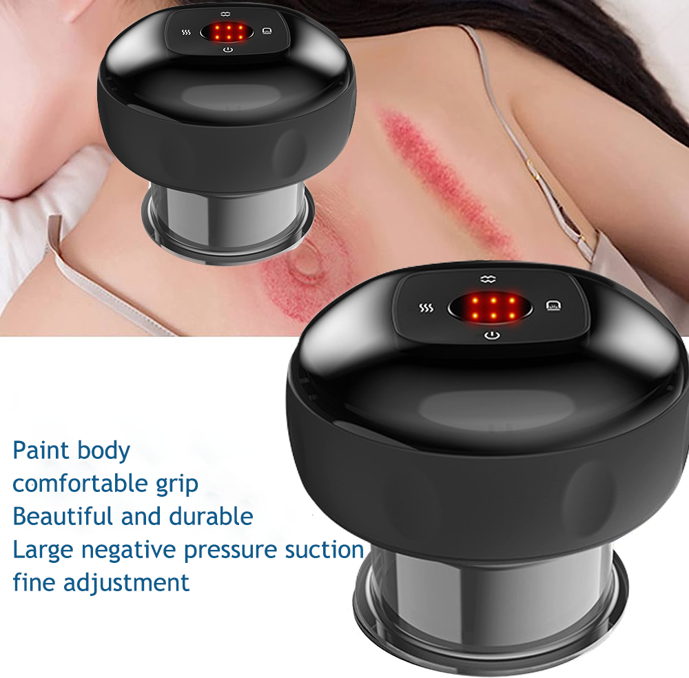 12 levels Electric Cupping Therapy Smart Scraping Massager Red Light Heating Body Slimming Black โ image 3