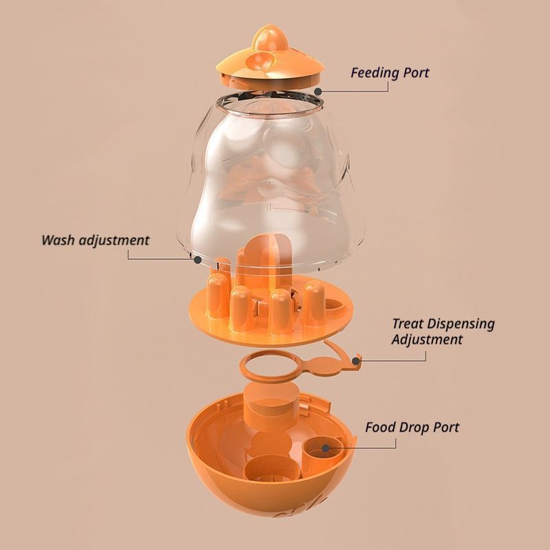 2Pcs Pet Tumbler Feeder Puzzle Toy Pet Training Dispenser-Orange โ image 3
