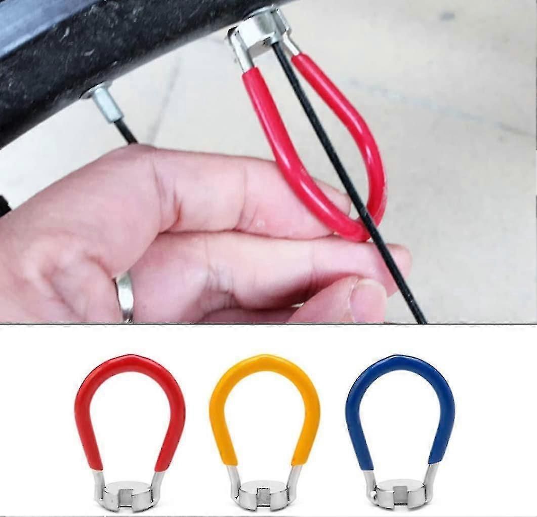 Bicycle Spoke Wrench Wheel Truing Tool Bike Spoke Adjustment Repair Tool Steel Rim Alignment Tool with Rubber Grip - Blue โ image 3