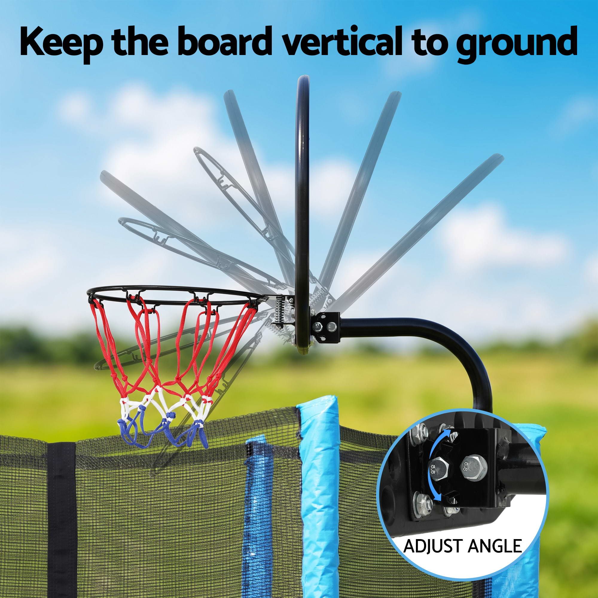 Everfit Kids Basketball Hoop with Ball and Pump Fit for Trampoline 25mm-32mm Poles Black โ image 5