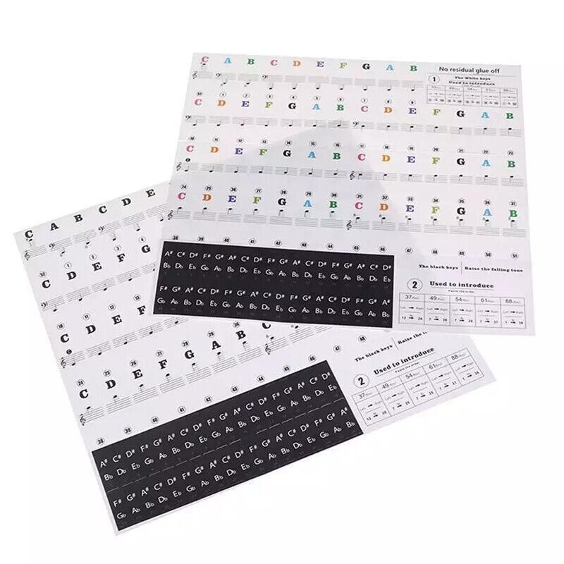 Transparent Keyboard Piano Stickers 88/61/54/49/37 Keys Sticker Note For Learner - Colourful — image 3