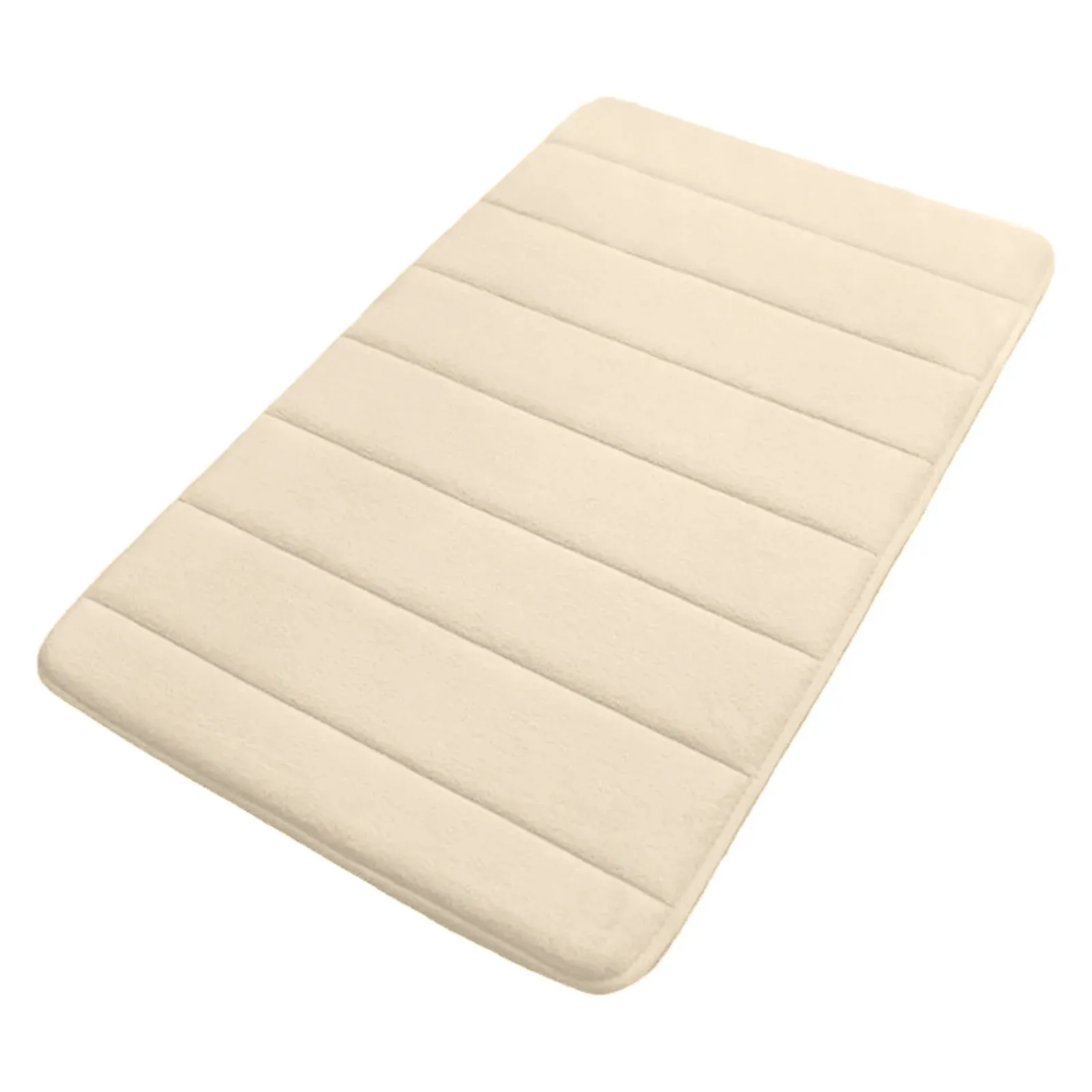 White Non Slip Absorbent Bathroom Rug, Extra Soft Machine Washable Bath Mat for Tub and Shower, 24 × 16 in — image 3