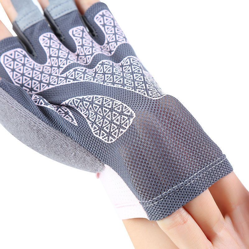 Ice Silk Half Finger Cycling Gloves for Men Women Ice Silk half finger open smile Gray XL โ image 3