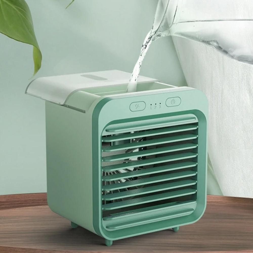 Portable Air Conditioner Fan 3 Speeds Cooling Humidifier Fan for Room Desk Bedroom Office Green — image 2