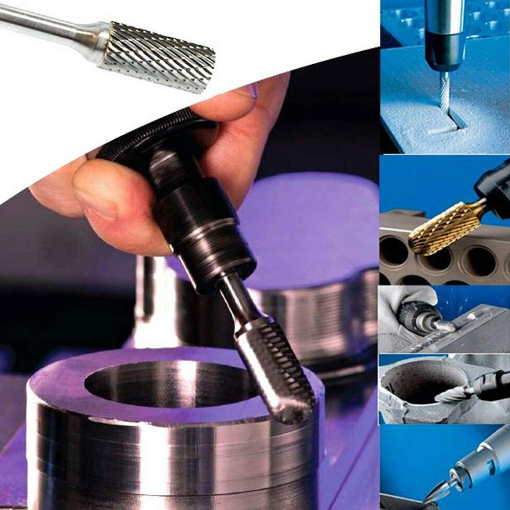 5 PCS Double Cut Tungsten Carbide Rotary Burrs Head Size Die Grinder Bits for Drilling Polishing Carving Engraving by — image 3