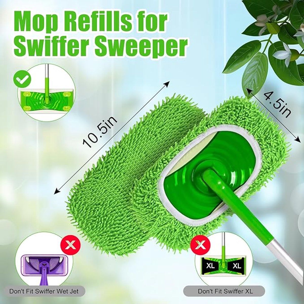 10 Pieces Refill Mop Pads for Swiffer Sweeper, Wet and Dry for Home Cleaning, for All Floor Types, 25 × 11.5 cm — image 5