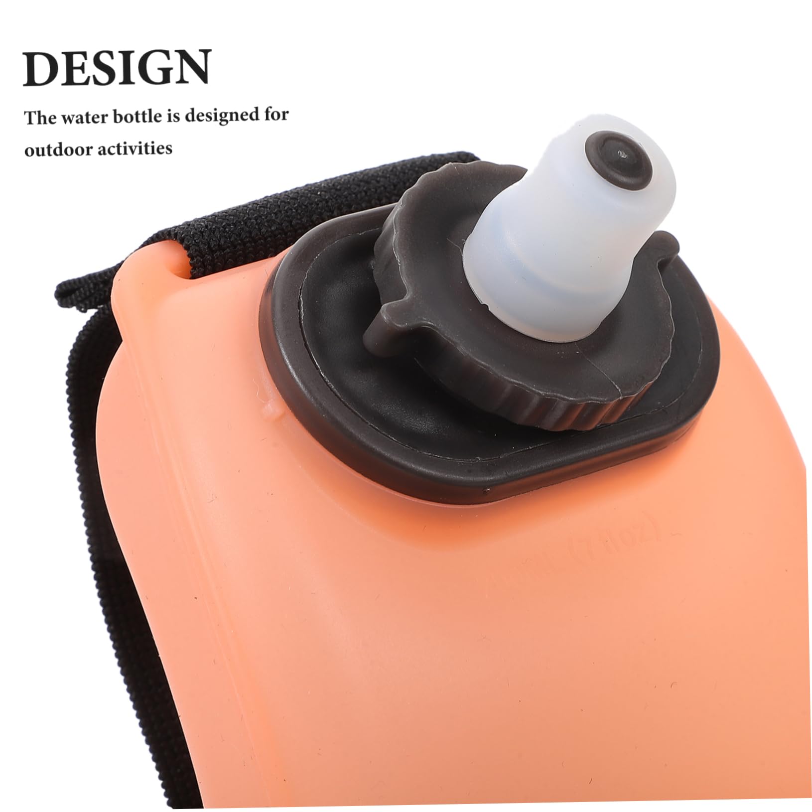 Wrist Water Bottle 7oz Hydration Flask – Hands-Free Leak-Proof Silicone Drink Container for Running, Cycling, Hiking & Fitness Training (Orange) — image 5