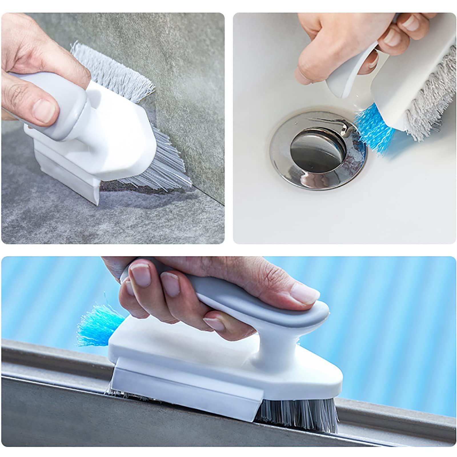 Scrubbers for Cleaning Bathroom 4 in 1 Floor Scrub Brush Flexible Stiff Bristles Heavy Duty Scrubbing Cleaning Tool โ image 3