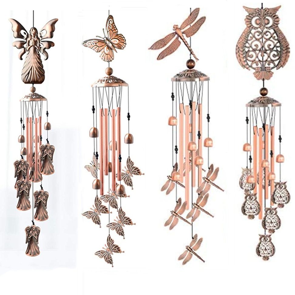 90 cm Vintage Owl Wind Chime, Handcrafted Metal Hanging Garden Decor — image 2