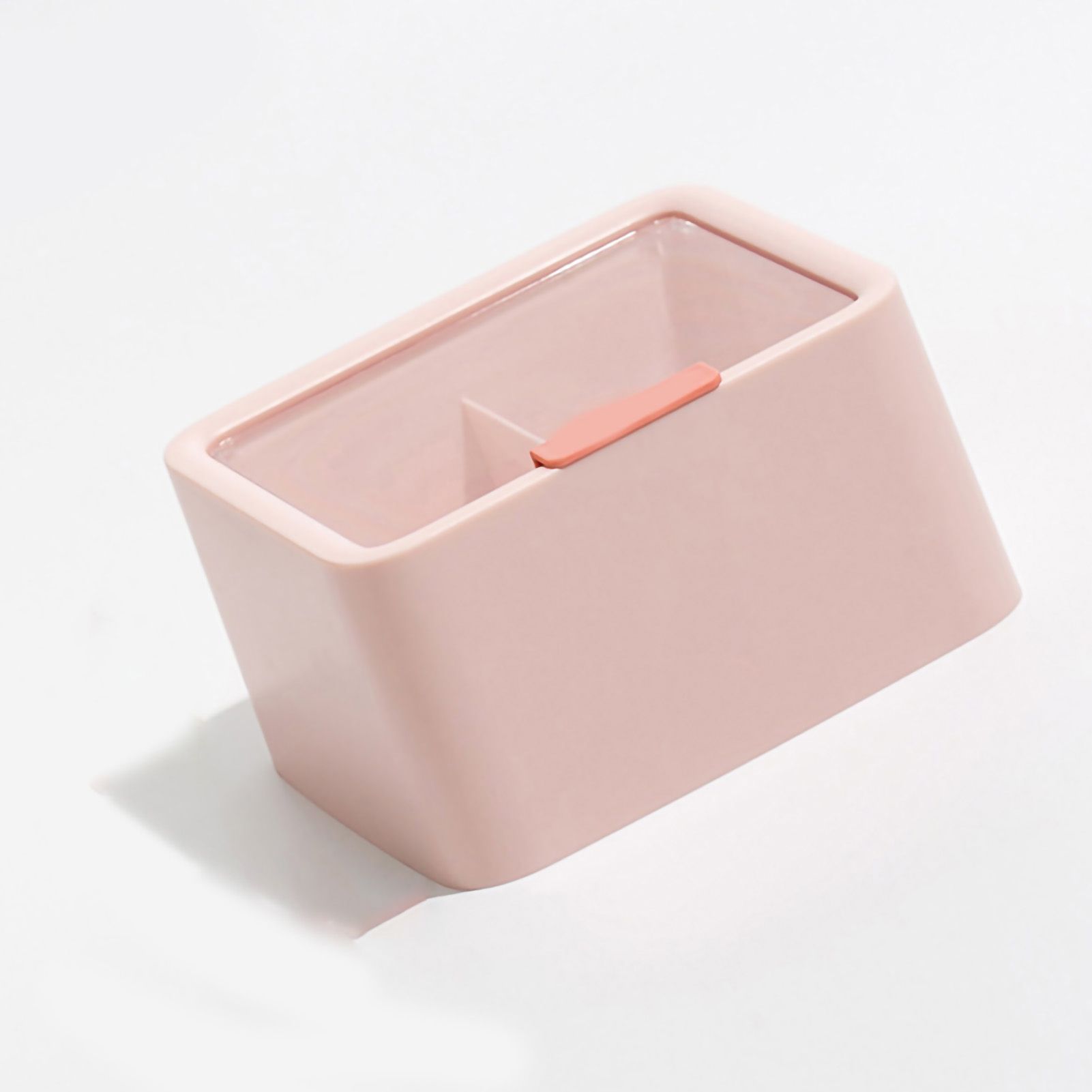 Lipstick Storage Box Large Capacity Double Layer Grid Design Transparent Storage Box with Lid for Home Office Pink — image 4