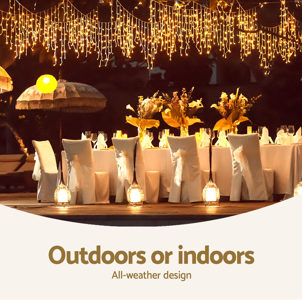 12.5M Christmas Lights Solar Icicle String Light Warm White Jingle Jollys — image 6