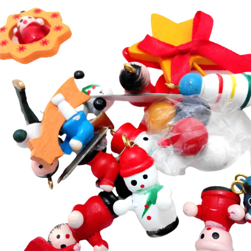Desktop Christmas Tree Decoration Mini Wooden DIY Christmas Tree Ornaments Children Gift — image 5