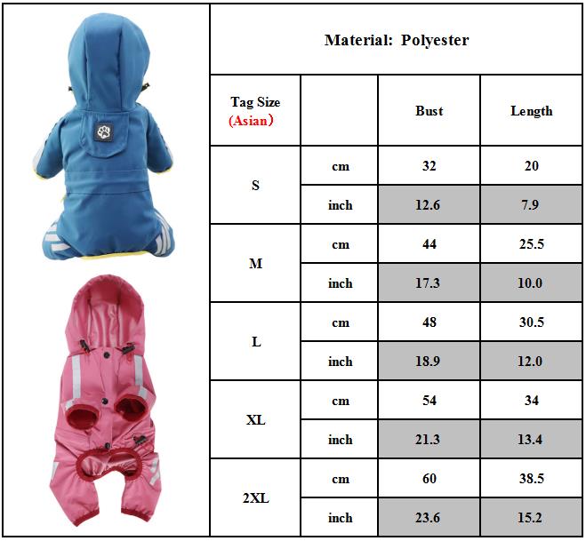 Dog Rainwear Raincoat Pet Hood Waterproof Jacket Clothing pink L — image 5