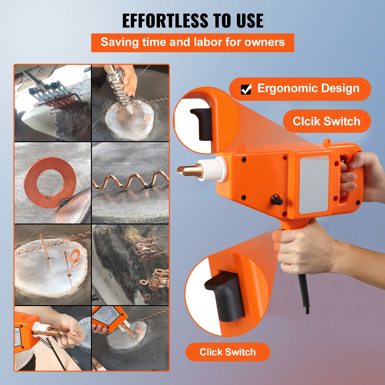 Stud Welder Kit, 1600A Stud Welder Dent Repair Kit, 800VA Spot Welder Stud, 220V Stud Gun Dent Puller Kit with Complete Accessories, Dent Welder Repair for — image 6