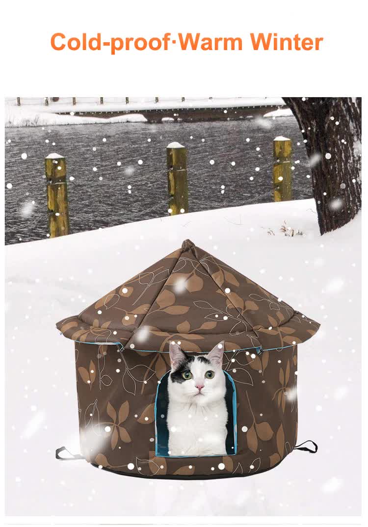 Outdoor Waterproof Cat House - Insulated, Weatherproof, Warm Shelter for Cats, Size: L 45*41cm — image 3