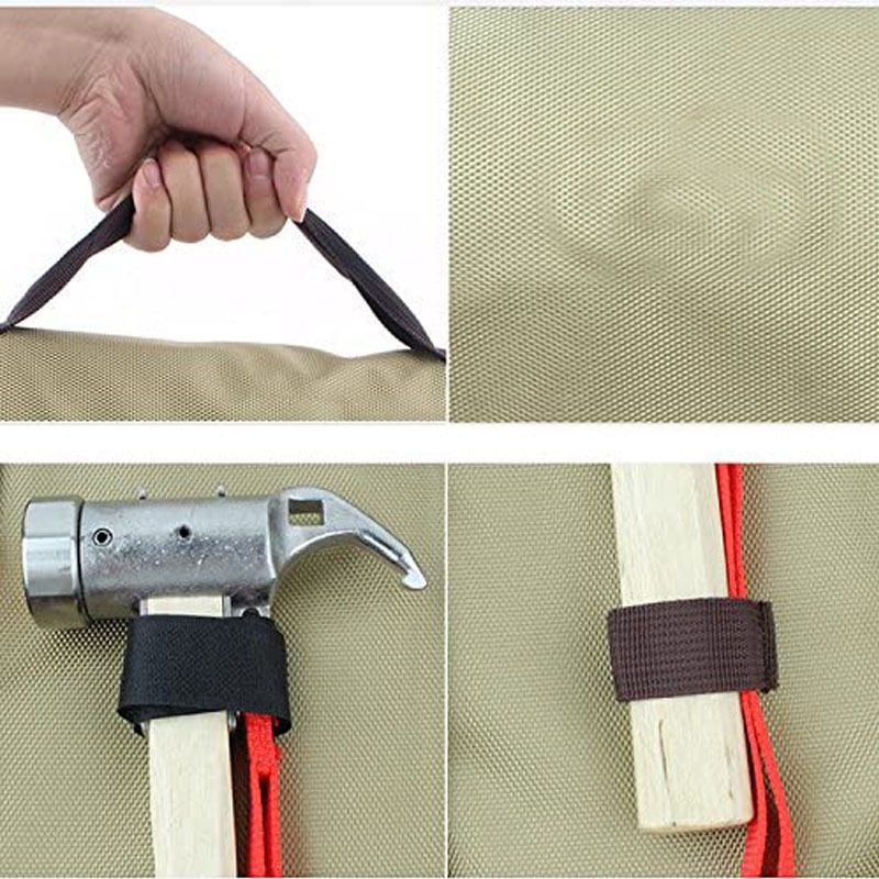 1 pcs Heavy Duty Tent Nail and Hammer Storage Bag Pouch Holder Case - Tent Pegs Not Included (Khaki) — image 4