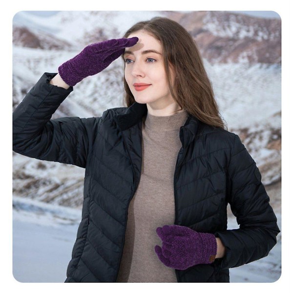 Touchscreen Gloves Women Warm Knitted Gloves 2 Pairs Bright Yellow โ image 2