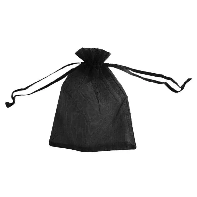 50PCS Organza Bag Sheer Bags Jewellery Wedding Candy Packaging Sheer Bags 13 × 18 cm - Black/50PCS