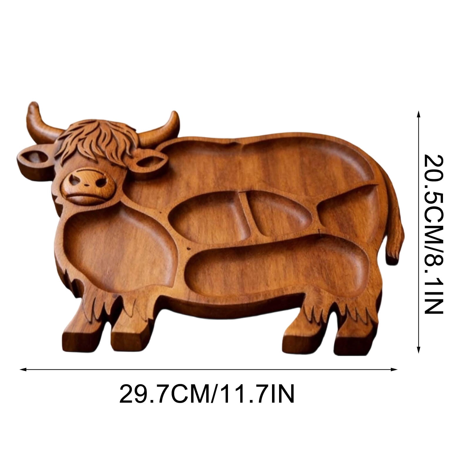 Highlands Cow Wooden Charcuterie Board,Unique Serving Tray for Cheese and Snacks,Decorative Farmhouse Centerpiece and Wall Art,Handcrafted Durable Platter for — image 2