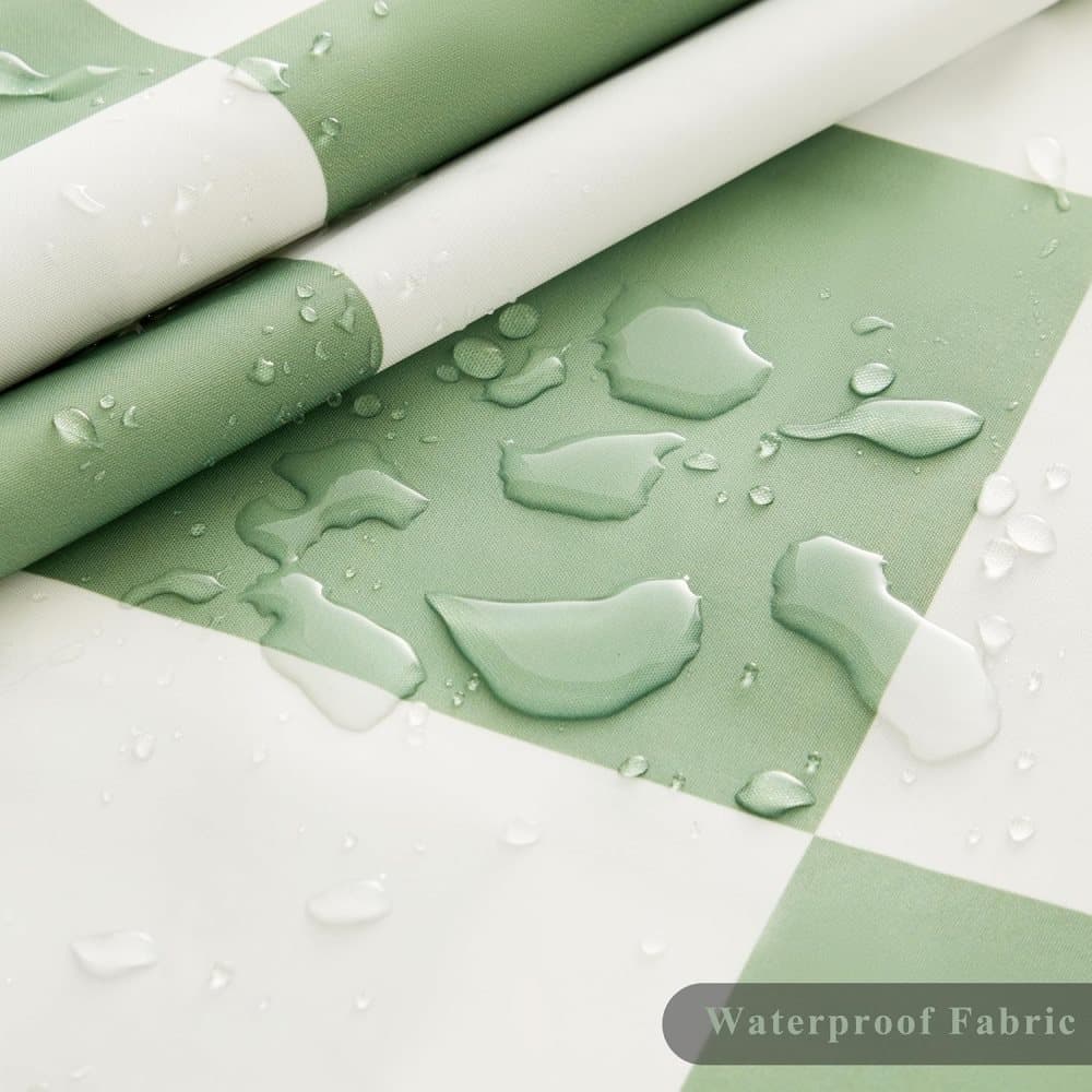 Green Checkered Shower Curtain with Retro Chess Pattern, 180 × 180 cm — image 5