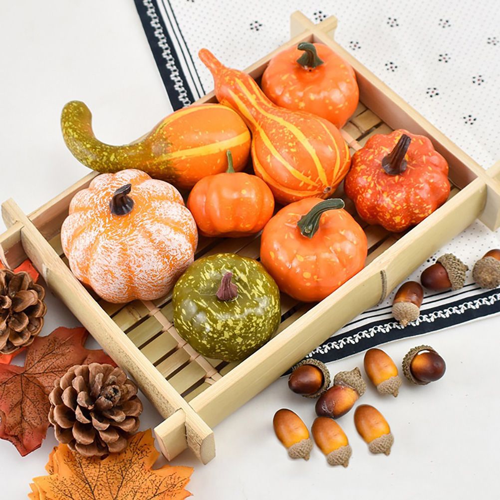 50pcs Halloween Decor Props Artificial Mini Pumpkin Berries Maple Leaf DIY Craft for Halloween Party Decoration — image 6