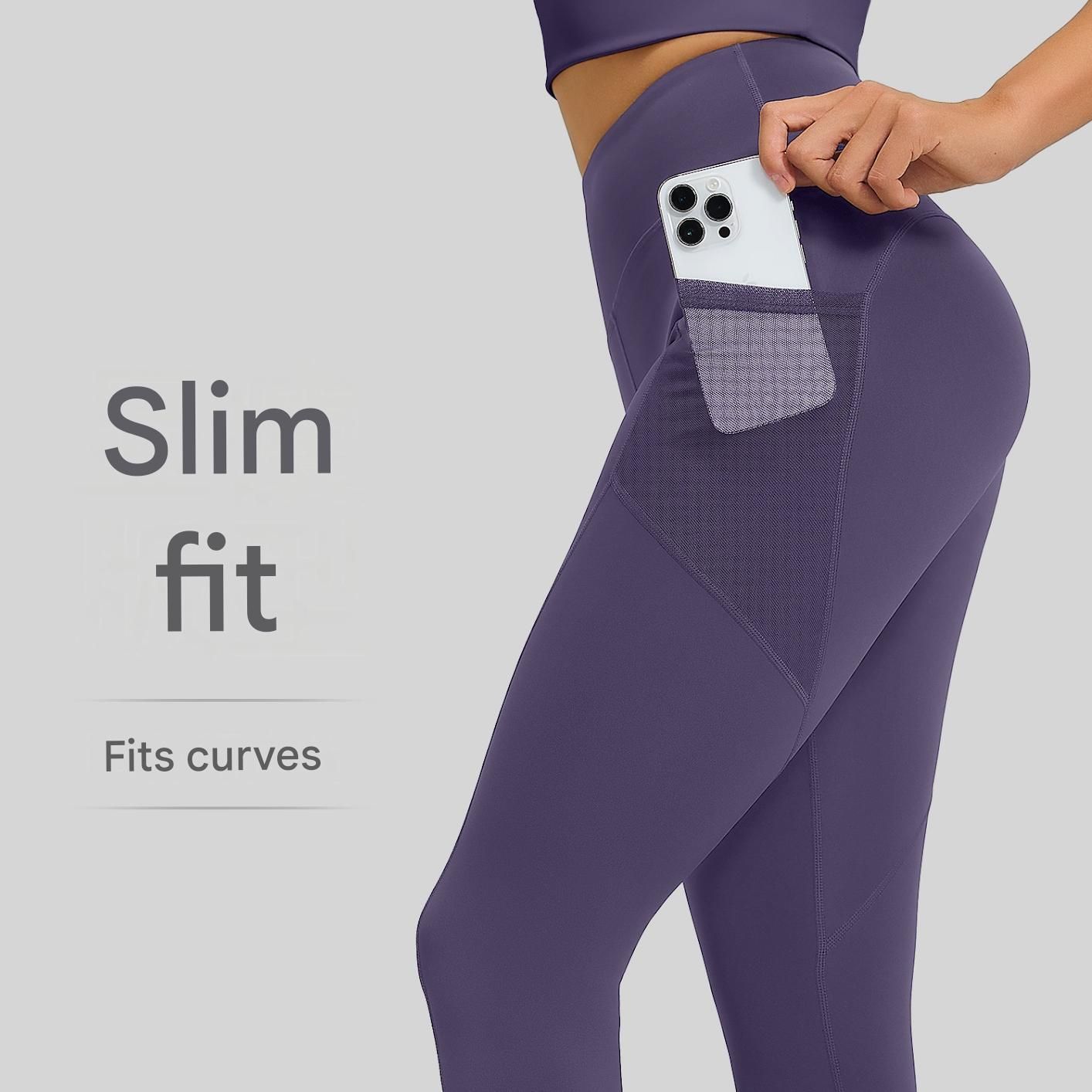 Grey S Size Women's High Waist Yoga Leggings with Mesh Side Pockets - Squat Proof, Peach Hip Lift, Breathable Stretch Fabric for Gym Running 、Pilates Wea and — image 2