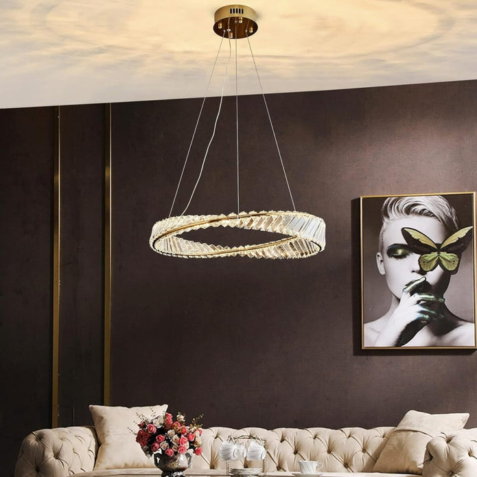 BAMDECOR C3342/1 Modern Crystal Chandeliers Lighting Fixtures Contemporary Wave Chandelier Lighting Fixtures Crystal Pendant Ceiling Lights for Living Room — image 4