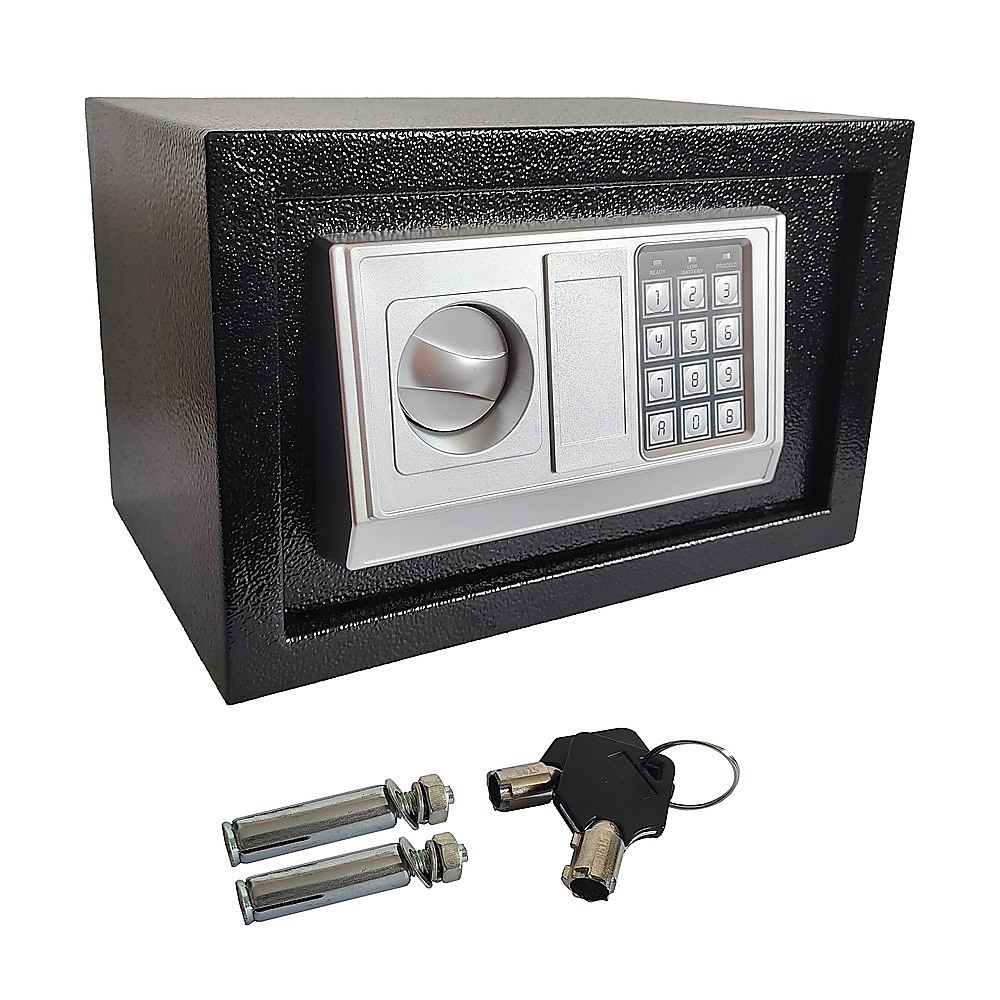 Electronic Digital Safe Security Box with Key Override Home Office Cash Jewellery Safe 8.5L