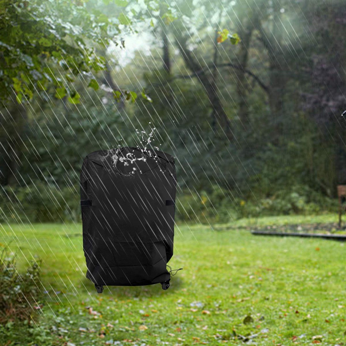 Barbecue Cover, BBQ Cover, Waterproof, 420D Gas Grill, With Adjustable Cord, UV Protection, Windproof, Round Dustproof 77 × 90 cm — image 5