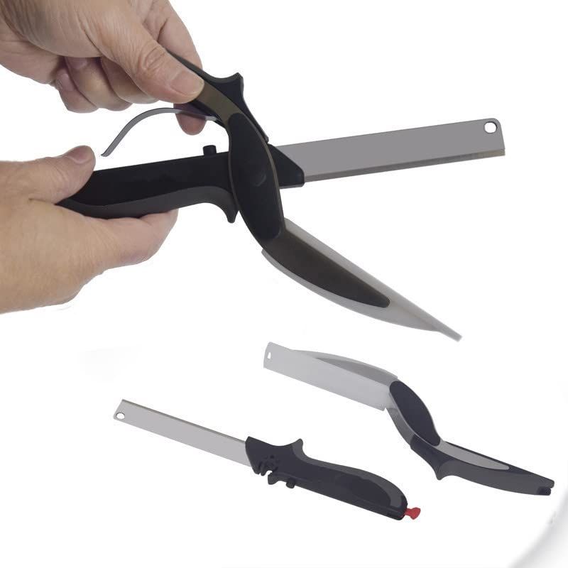 Food Cutter Salad Scissors, Quick Vegetable Slicer with Cutting Board, Multi Functional and Detachable Food Cutter Choppers — image 4