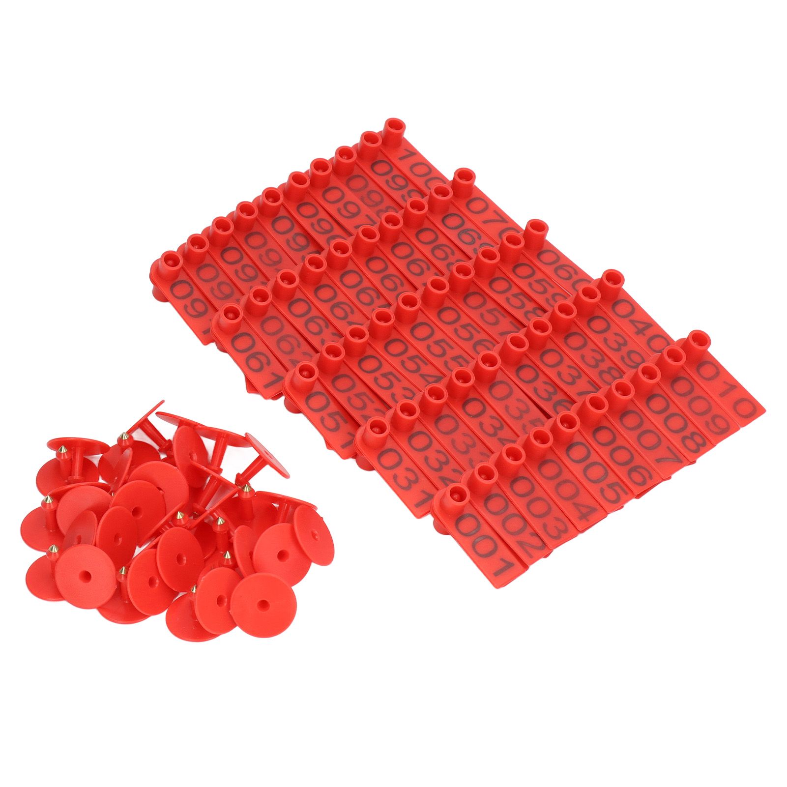 100 Sets Numbered Cattle Ear Tags Accurate Livestock Identification Card for Cow Pig Sheep Red — image 2