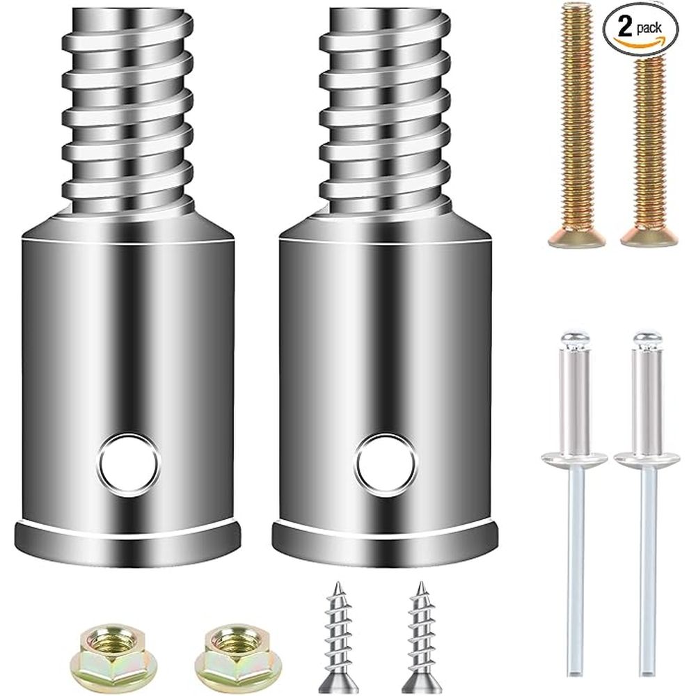 2 Pcs Threaded Tip Replacement, Ultra Tip Repair Kit Metal Threaded Handle Tips for 1" Wood or Metal Poles Handle Replacement Extension Pole Adapter
