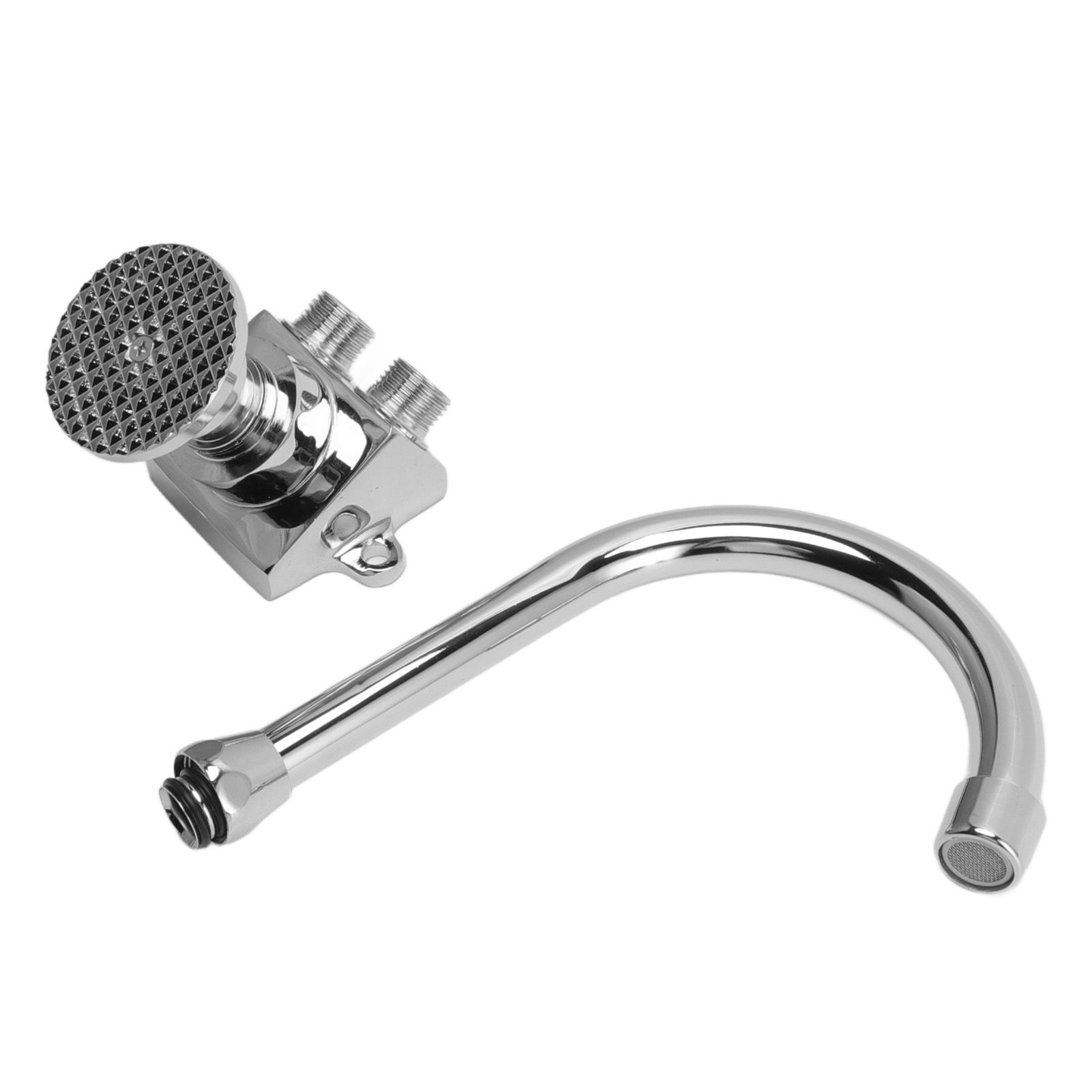Foot Pedal Basin Faucet Kitchen Sink Foot Tap Floor Mounted Foot Pedal Faucet Set Double Outlet Water โ image 2