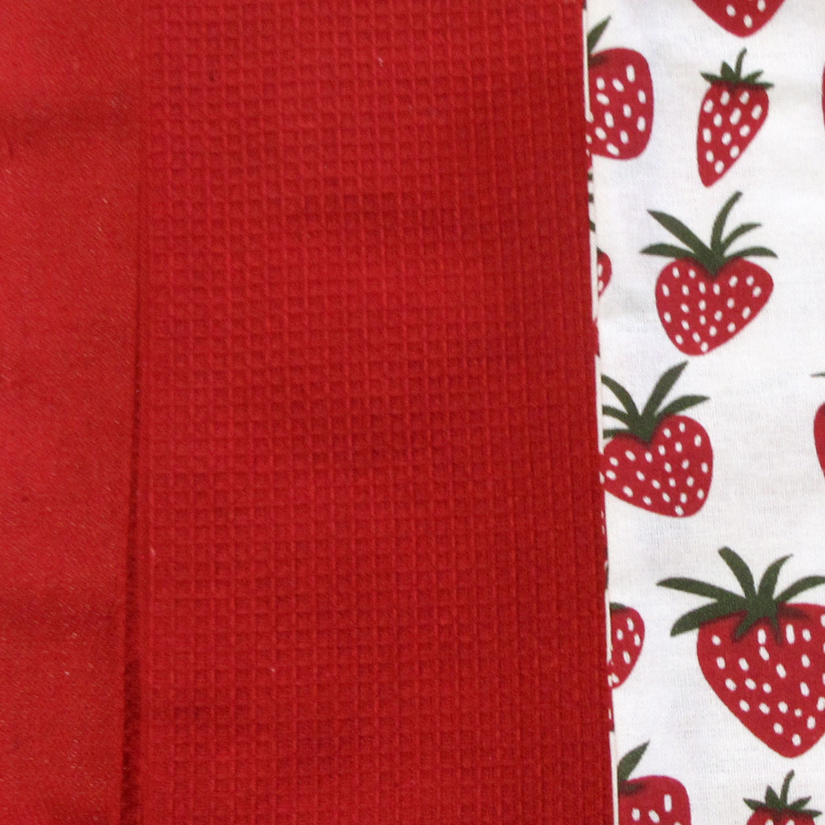 Home Oasis Set of 3 Printed Cotton Rich Tea Towels 50 x 70 cm Strawberry Red โ image 3