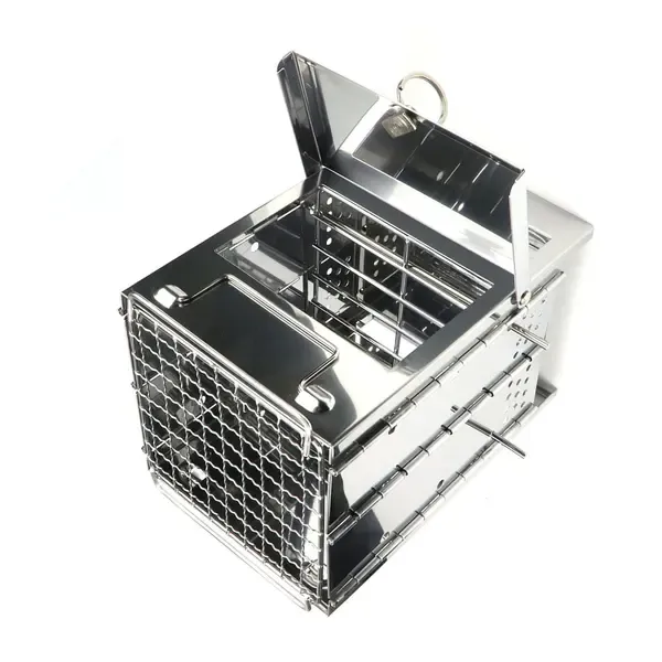 1 Piece Foldable Stainless Steel Charcoal BBQ Grill, Adjustable-Height Portable Camping Grill for Picnics and Outdoor Cooking — image 3