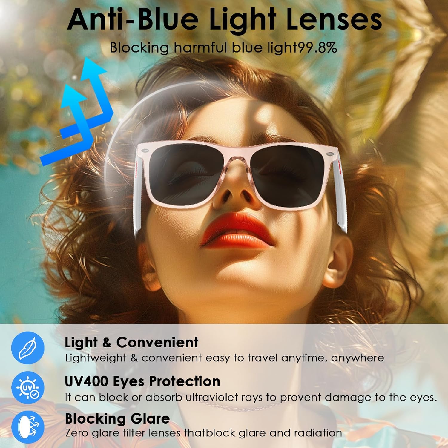 AI Smart Translation Sunglasses: UV400, Bluetooth, 110+ Languages, Voice Control – Ideal for Travel & Work (Pink) — image 5