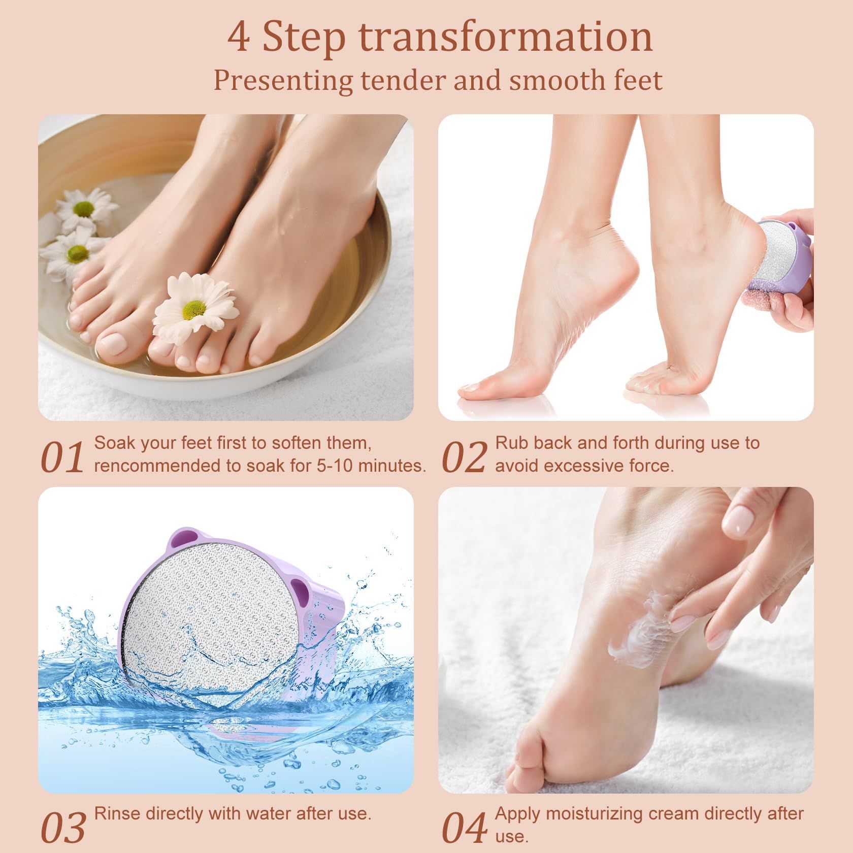 Hair Removal, Nail and Foot Beauty Tools, Double-Sided and Multifunctional. Compact and Portable, 1Pcs Purple — image 3