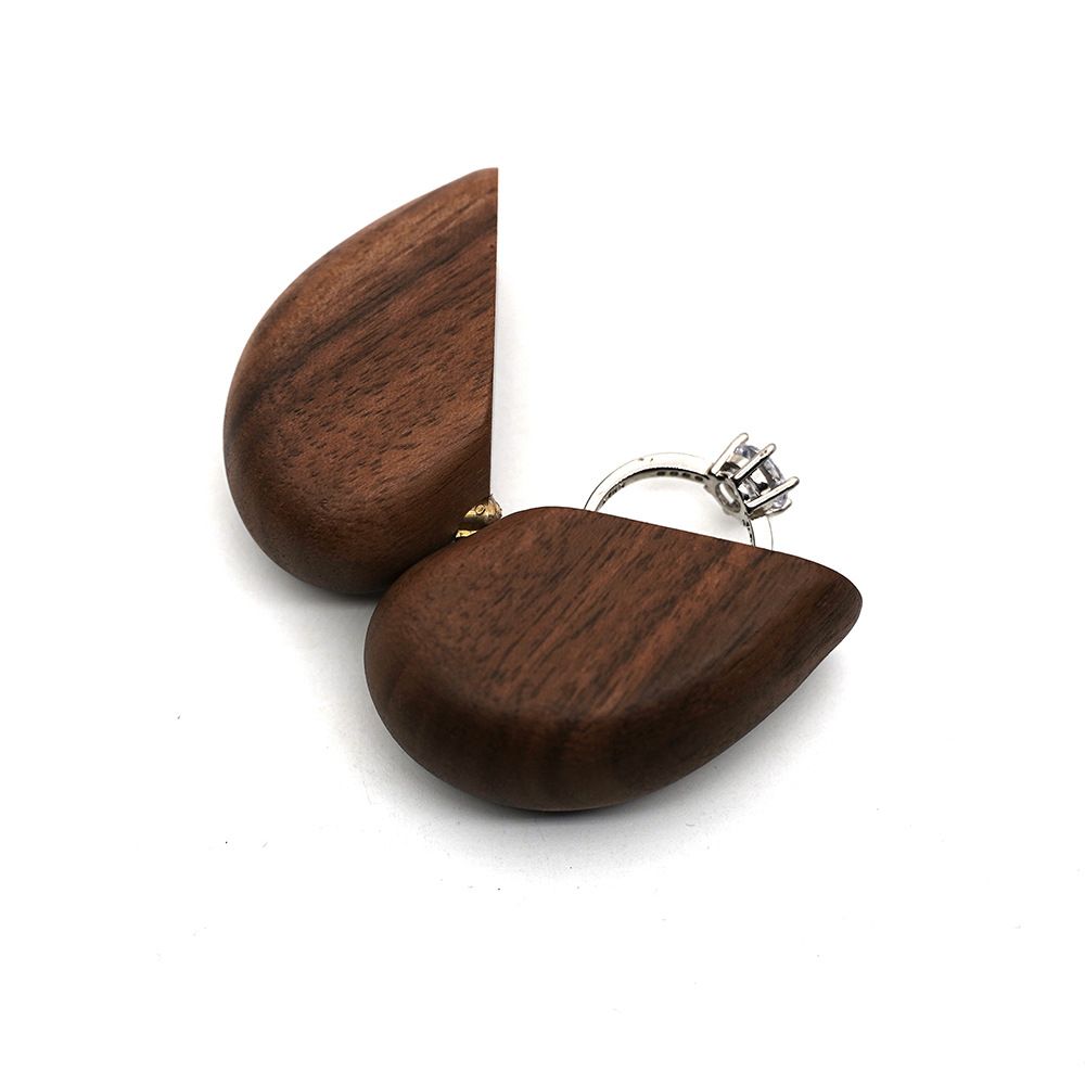 Heart Shaped Slim Secret Engagement Ring Box Wooden Pocket Sized Discreet for Wedding Ceremony Engagement Proposal Ring Bearer Ideas โ image 2