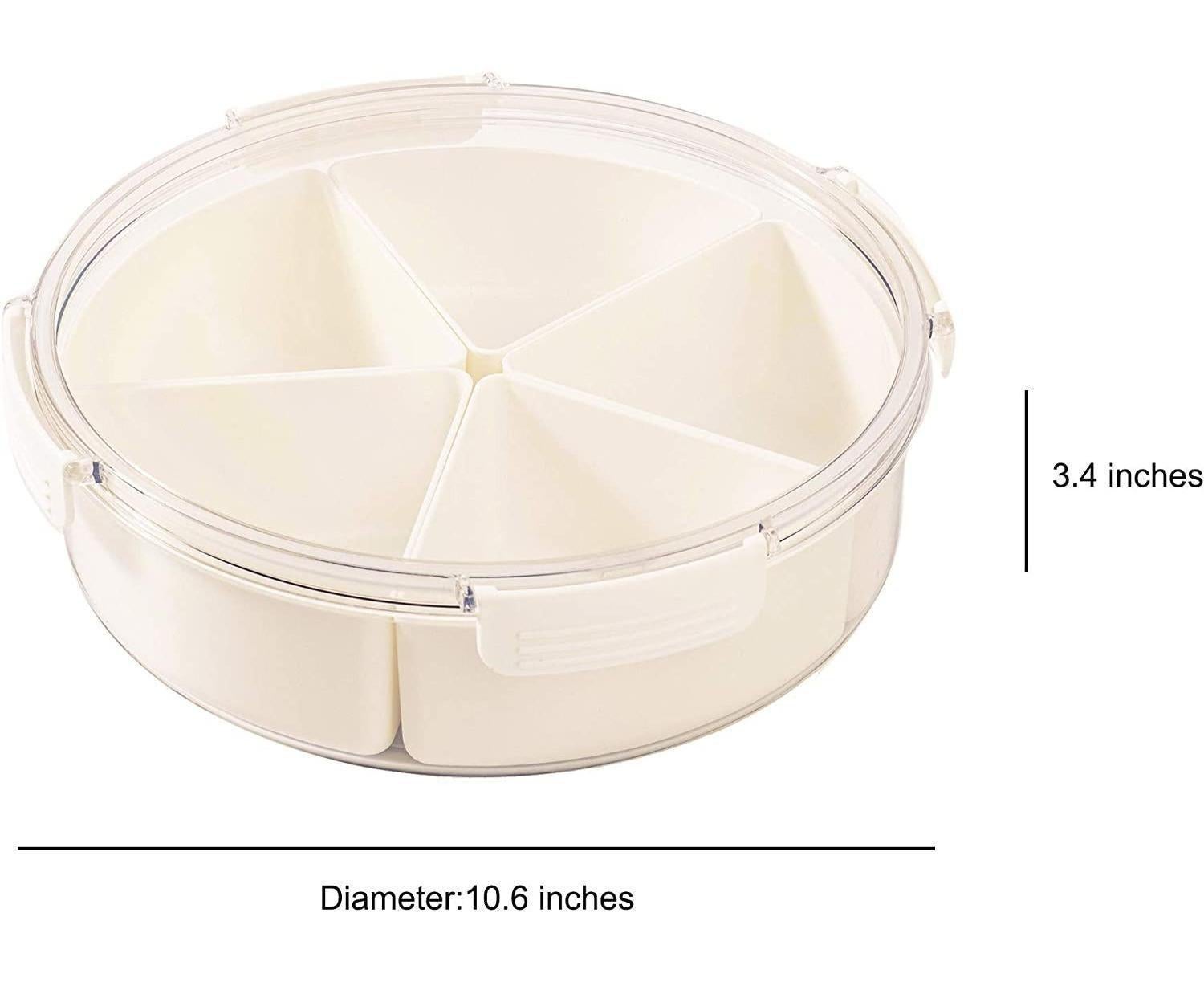 White Round Plastic Tray - Divided Serving - Food Storage โ image 4