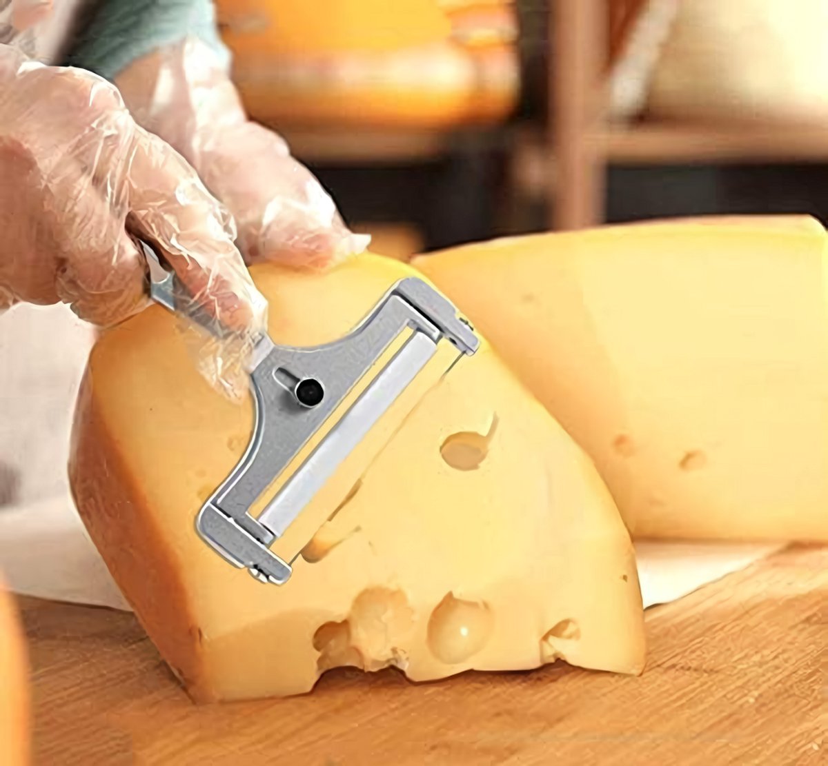 1 Piece Stainless Steel Cheese Slicer with Adjustable Thickness - For Soft, Semi-Hard Cheeses & Cheddar - Dishwasher-Safe Kitchen Tool — image 3