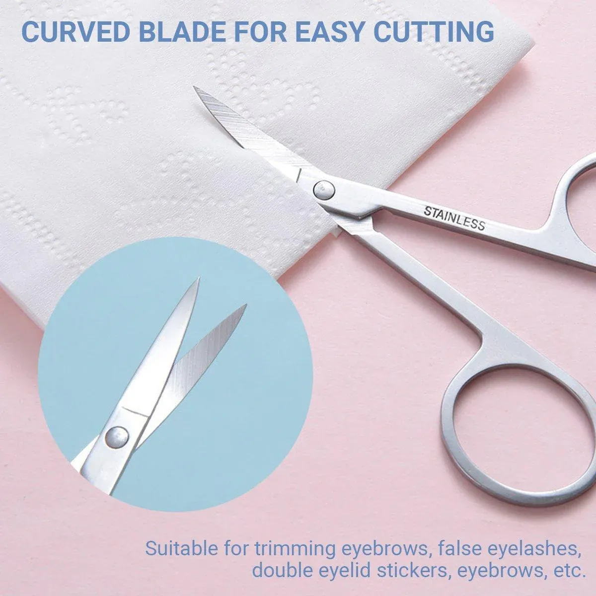 Eyebrow Trimming Scissors Eyelash Nose Hair Cutter Manicure Tweezers โ image 5